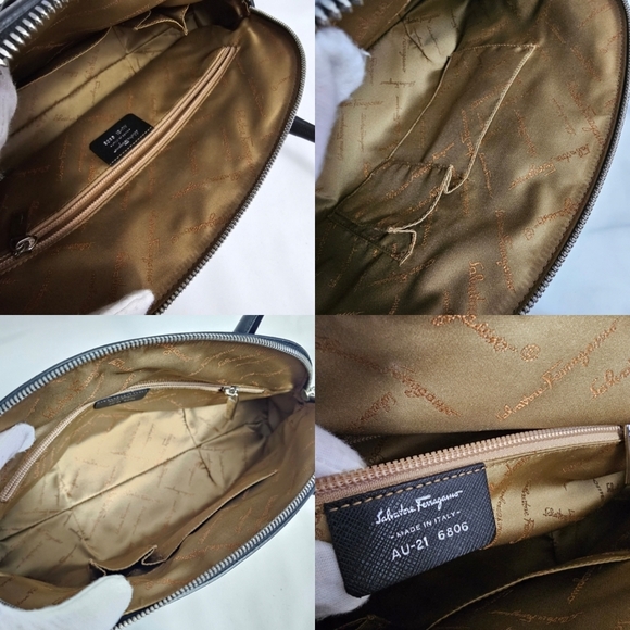 Salvatore Ferragamo Black Saffiano Leather Satchel - Picture 10 of 12